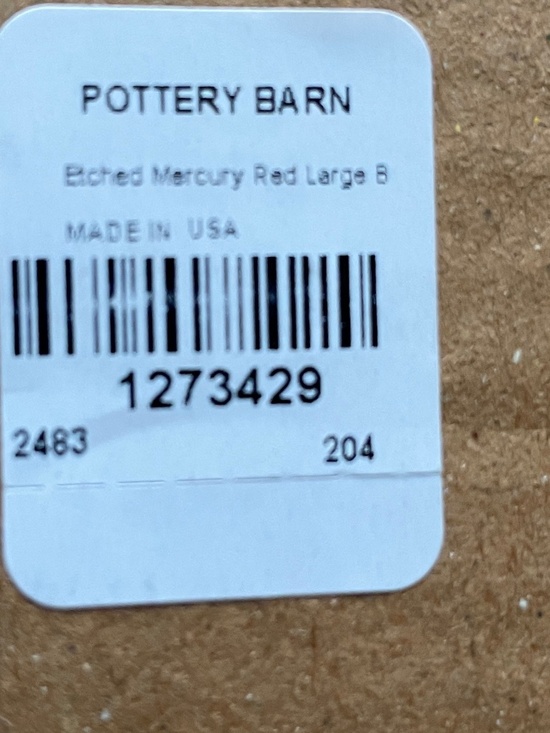 Pottery Barn Etched Large Mercury Glass Ornament, Red, 6" NEW - Picture 7 of 9